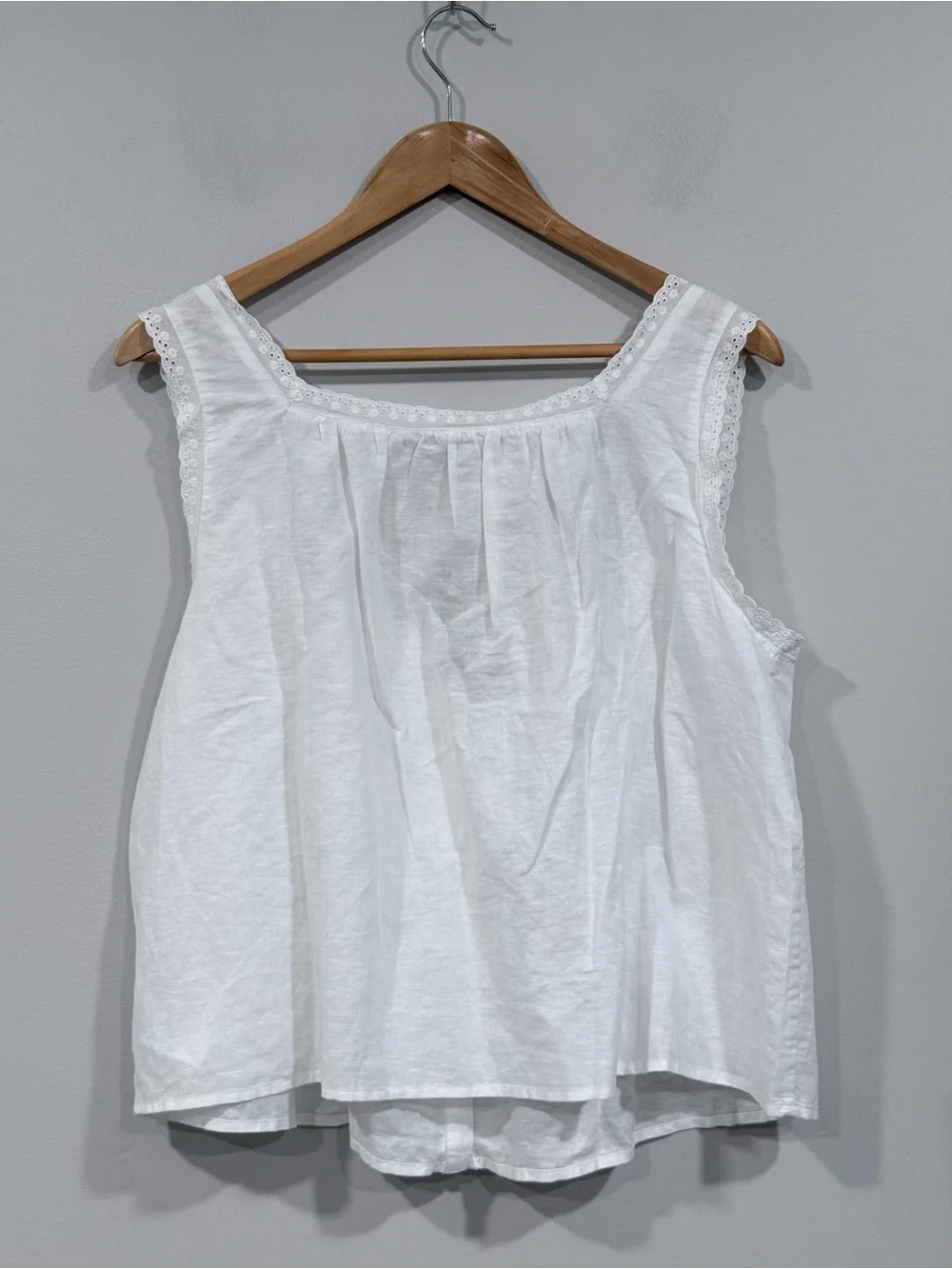 J. Crew White Lace-Trim Cotton Pajama Set